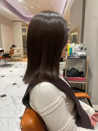ミディアム カラー 頭から整える美容師 松田のヘアスタイル