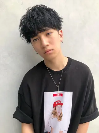 ショート カラー パーマ 【メンズ特化】 笹目純のヘアスタイル