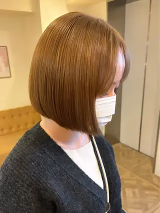 ミディアム カラー ミルクティ/ピンク/ レイヤー/yuriaのヘアスタイル