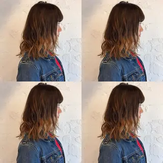 ミディアム カラー 嶋佐 昌大 シマサマオのヘアスタイル