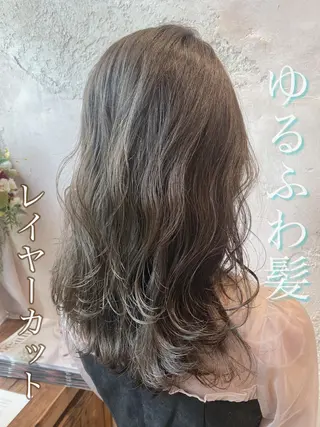 セミロング カラー 韓国風ヘア✻透明感 カラー✻yukaのヘアスタイル