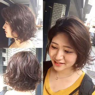 ミディアム パーマ 前之園 ひかるのヘアスタイル