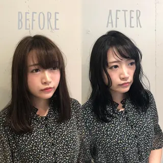 ミディアム カラー パーマ ヘアアレンジ 【ツヤ髪美容師】 ツダケイスケのヘアスタイル