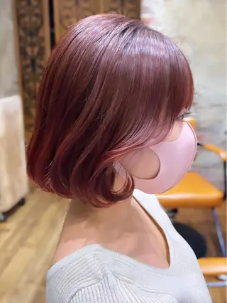 ミディアム カラー パーマ ヘアアレンジ 骨格別小顔カット/ 顔周りカット/金井のヘアスタイル