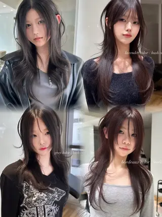 ロング カラー ヘアアレンジ 🫧🇰🇷韓国ヘア レイヤー🐺Yutaのヘアスタイル