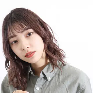 セミロング カラー 話題の技術✨lore 店長タカハシ　ケントのヘアスタイル