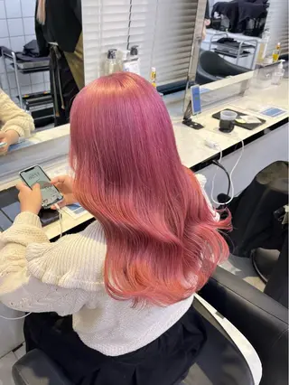 セミロング カラー 愛され暖色♥️モテ 艶髪♥️りなのヘアスタイル