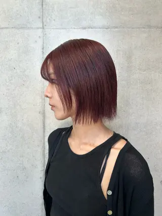 ショート カラー ヘアアレンジ ボブ艶モテカラー🫧 カリンのヘアスタイル