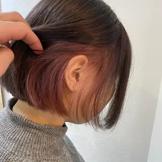 ショート カラー 森貴裕/ベージュ/ パーマ/オリーブのヘアスタイル