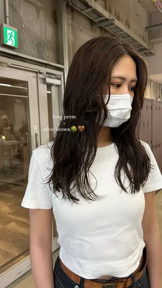 ロング カラー パーマ maho/垢抜け カラーパーマメイクのヘアスタイル