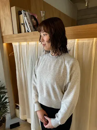 ミディアム パーマ レイヤー/ボブパーマ /垢抜け/タクミのヘアスタイル