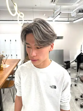 ショート カラー メンズ メンズハイライト／ 町田／パーマ／TOMのヘアスタイル