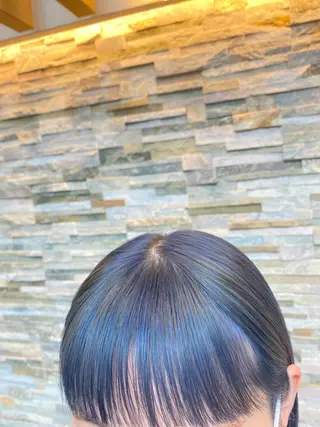 ミディアム デザインカラー/ボブ ブリーチカラー/ユリのヘアスタイル