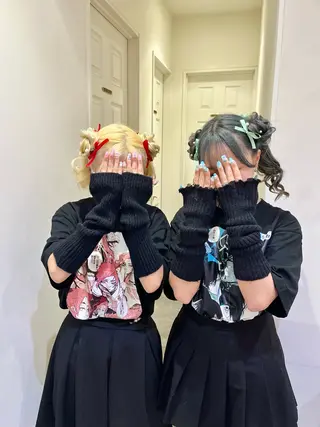 ヘアアレンジ エクステ🎀 暖色カラー🎀amiのヘアスタイル