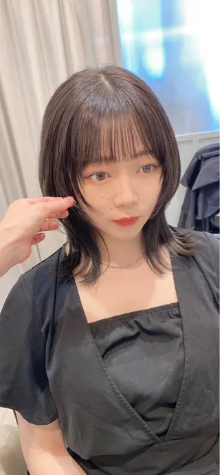 セミロング 似合わせ艶髪カラー ❤️ハダユミのヘアスタイル