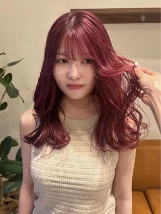 セミロング 💞暖色艶カラー/ ホウツキカナ🍒のヘアスタイル