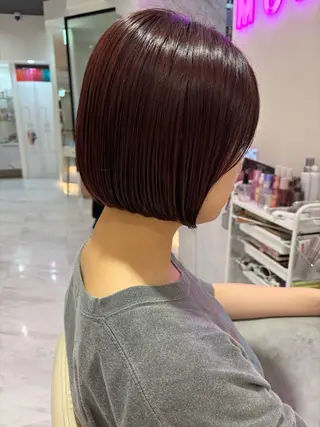 ショート カラー SAYAKA 🍒／ボブ／暖色のヘアスタイル
