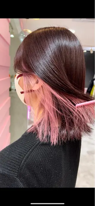 セミロング ナナ♡レイヤーカット ♡似合わせカラーのヘアスタイル