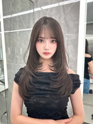 ロング カラー 似合わせ/レイヤー /顔まわり/池田歩樹のヘアスタイル