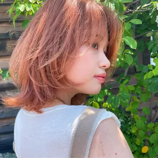 ミディアム カラー パーマ 似合わせヘア🤍 面田法子のヘアスタイル