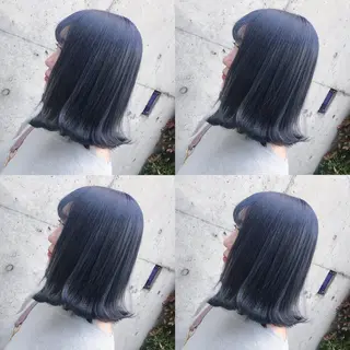 ミディアム カラー ヘアアレンジ TAKUMAブリーチ /切りっぱなし🪽のヘアスタイル