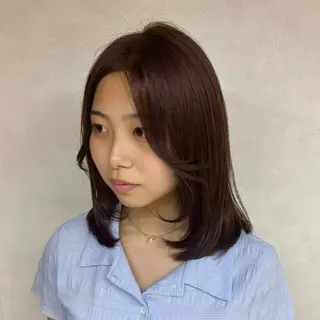 ミディアム 🎼レイヤー/透明感 カラー/nene♬のヘアスタイル