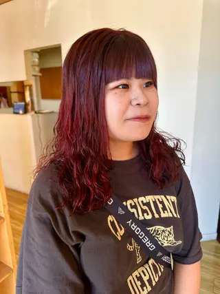 セミロング カラー パーマ ペッツ本店 スタイリスト増田ゆきのヘアスタイル