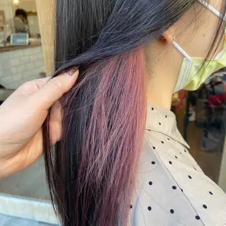 セミロング 韓国|ミルクティ momoeのヘアスタイル
