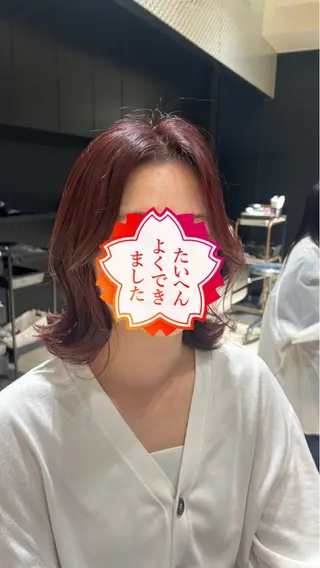 セミロング 早野太陽 レイヤー／顔周りのヘアスタイル