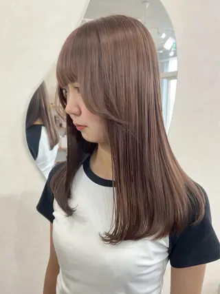 セミロング カラー 長山 茉白のヘアスタイル