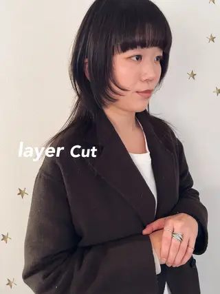 ミディアム 市川 千夏のヘアスタイル