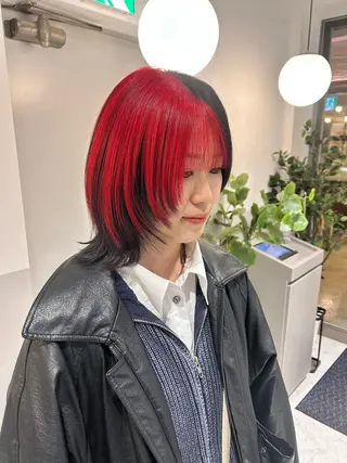 ミディアム カラー 薄田 珠美のヘアスタイル