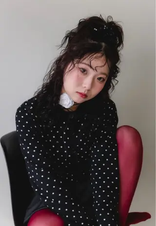 ロング 岡本 舞/暖色カラーのヘアスタイル