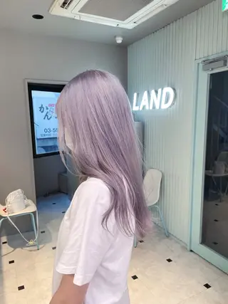 ミディアム ブリーチ✖️ 縮毛LANDのヘアスタイル