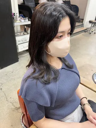 セミロング 顔まわりレイヤー/ bob及川亜沙美のヘアスタイル