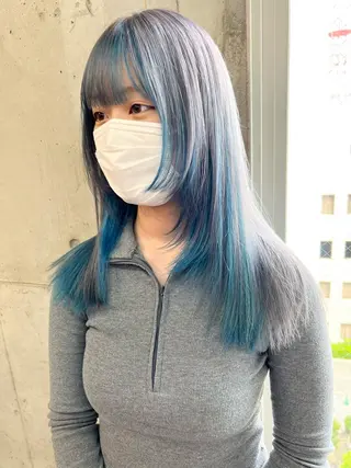 ロング カラー ヘアアレンジ lani ブリーチ /ダブルカラーのヘアスタイル