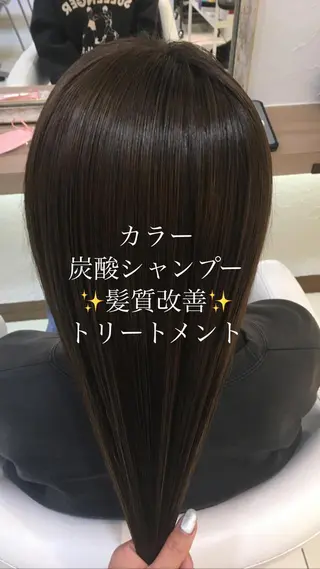 ロング カラー 縮毛矯正/髪質改善/ 艶髪ササキナツミのヘアスタイル