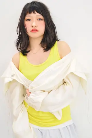 セミロング パーマ 花井 啓好のヘアスタイル