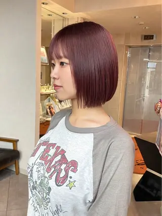 ショート カラー 韓国/レイヤー/ 透明感🩶ひかる🩶のヘアスタイル