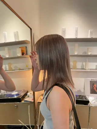 セミロング カラー HITOMI 福岡パーマのヘアスタイル
