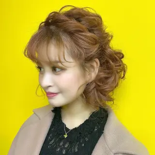 ミディアム ヘアアレンジ hair make salon m所属・aira𓂃𓈒𓏸 新宿ヘアセット🪽のヘアスタイル