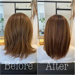 ミディアム Holidays sharesaronのヘアスタイル
