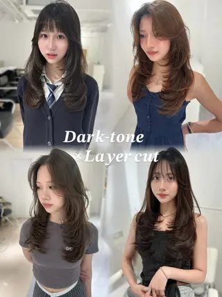 セミロング カラー 上野/韓国hair 🤍MOEKA🤍のヘアスタイル