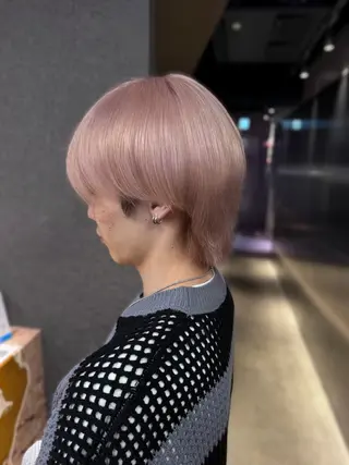 カラー メンズ 紬/enne/ブリー チ/ハイトーンのヘアスタイル