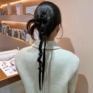 ロング ヘアアレンジ ✨カチモリ✨レイヤー 韓国ヘア🇰🇷ゆいのヘアスタイル