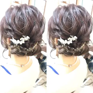 セミロング ヘアアレンジ 早朝✨ヘアセット 着付け/清水玲歌のヘアスタイル