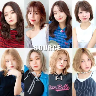カラー ミディアム ヘアアレンジ SOURCE茨木/ ヘアケア/艶カラー✨のヘアスタイル