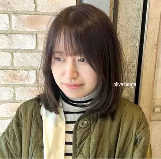 ミディアム カラー パーマ ヘアアレンジ 前川 朋香のヘアスタイル