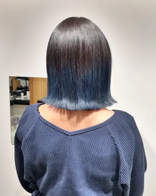 ミディアム カラー スキバサミを使わない カット🌼唯🌼のヘアスタイル