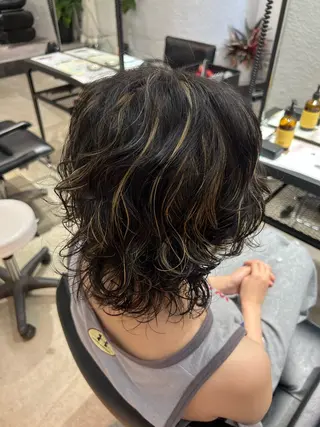 ミディアム カラー パーマ オタク特化美容師💟 チバコナツのヘアスタイル